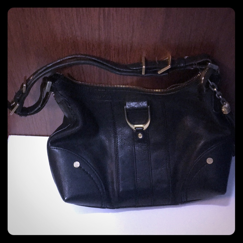 Black leather cole haan bag